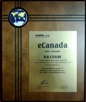 Award plaque for eCanada